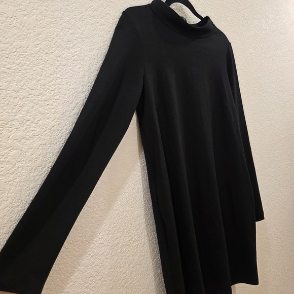FUZZI Mock Neck Long Sleeve Mini Dress Small Black With Pockets Made in Italy - Picture 5 of 11